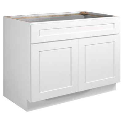 Armoire de cuisine avec base d'évier de style shaker non assemblé Brookings par Design House, blanc