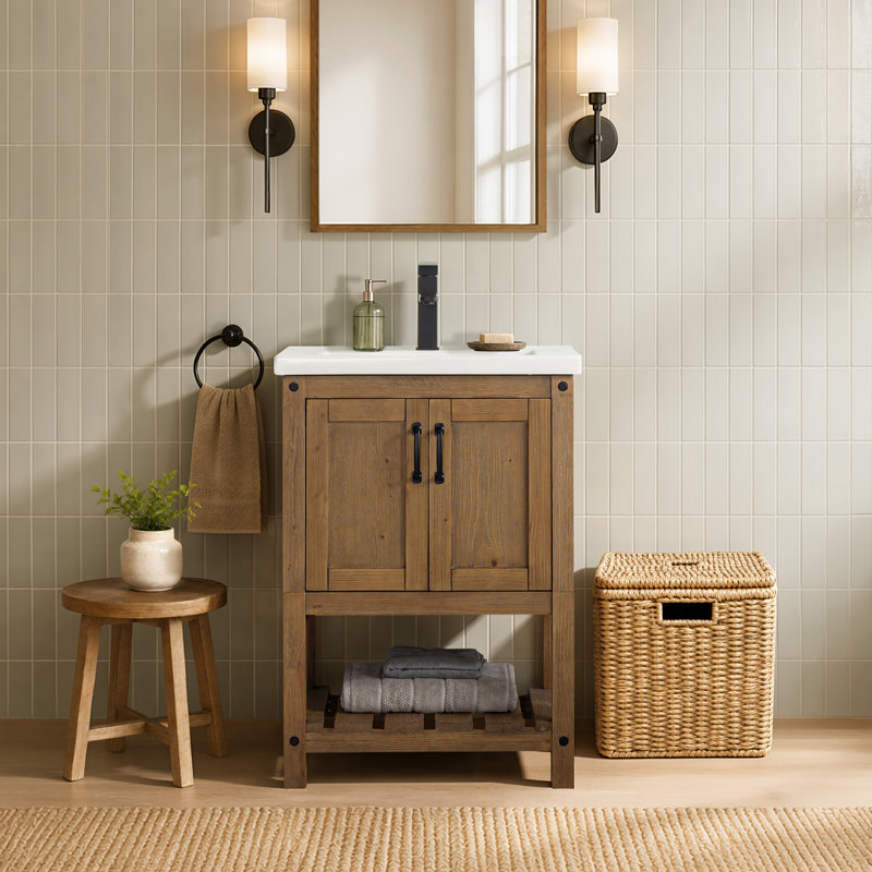 Ensemble de meuble-lavabo simple l 24 po Radstock, Naturel antique