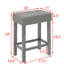 Ensemble de table de bar 59 pièces 4 pièces avec station de charge, structure en bois massif et 3 tabourets rembourrés, gris doux