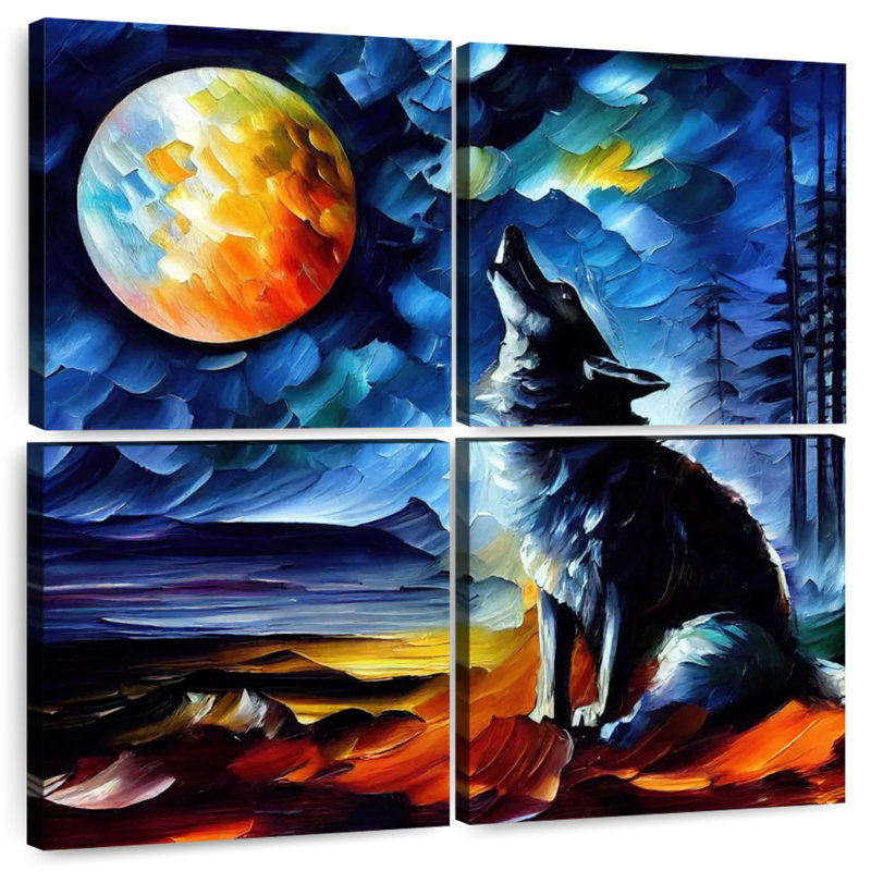 Loup ronce de lune I, H 50 po x l 50 po