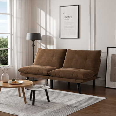 Lit moderne brun avec accoudoirs réglables et, pour 2 personnes, lit convertible pour petits appartements