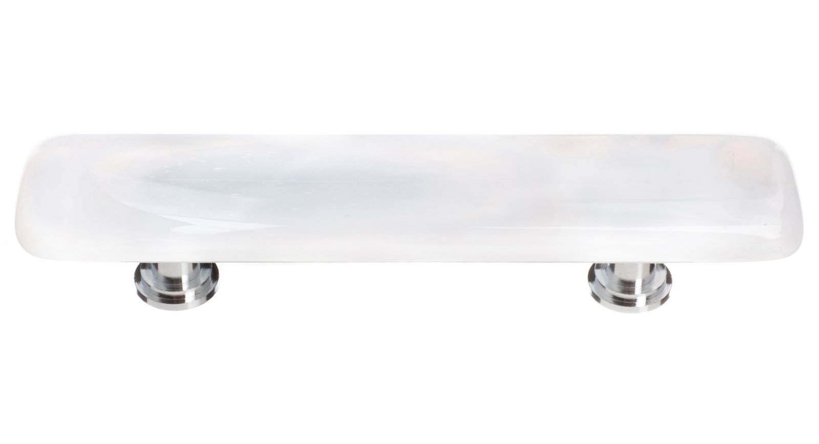 Cirrus Bar Cabinet Pull, Polished Chrome, White