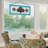 30"L Fleur De Lis Horizontal Pub-Stained Glass Panel