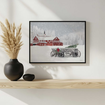 «Snowy Weathered Wagon» par Lori Deiter, reproduction d'art