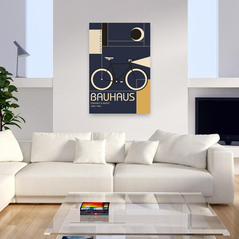 Art mural paysage géométrique rétro rétro, 48" H x 32" W