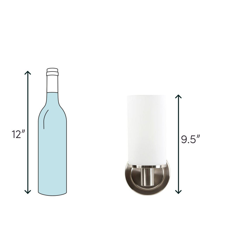 Latitude II Wall Mounted 1-Light Frosted Glass Sconce | Bathroom Lighting, Chrome