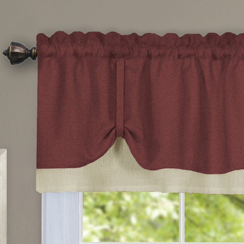 Mackenzie Tailored Window Valance, Marsala/Tan