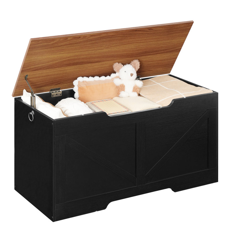 Banc de rangement l 39,4 po Lingle, Noir/noyer