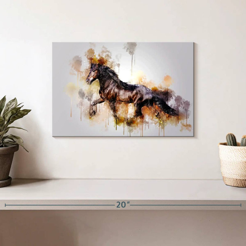 Black Horse Running, 8" H x 12" W