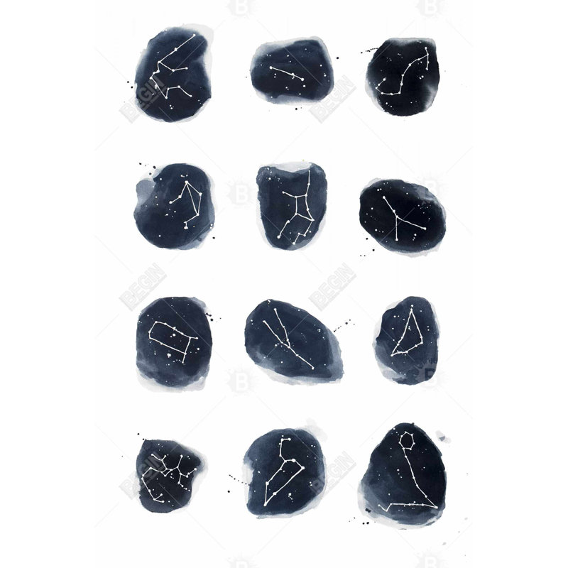 Constellations Bath Mat with Non-Slip Backing - Quick Dry Memory Foam Bathroom Rug - Absorbent - Modern Plush Spa-Style - Machine Washable