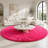 Plush Round Area Rug, Soft Fuzzy Shag Rug for Bedroom Living Room Balcony, Fluffy Carpet for Home Decor, Non-Slip Cozy Decorative Rug.-1355360273
