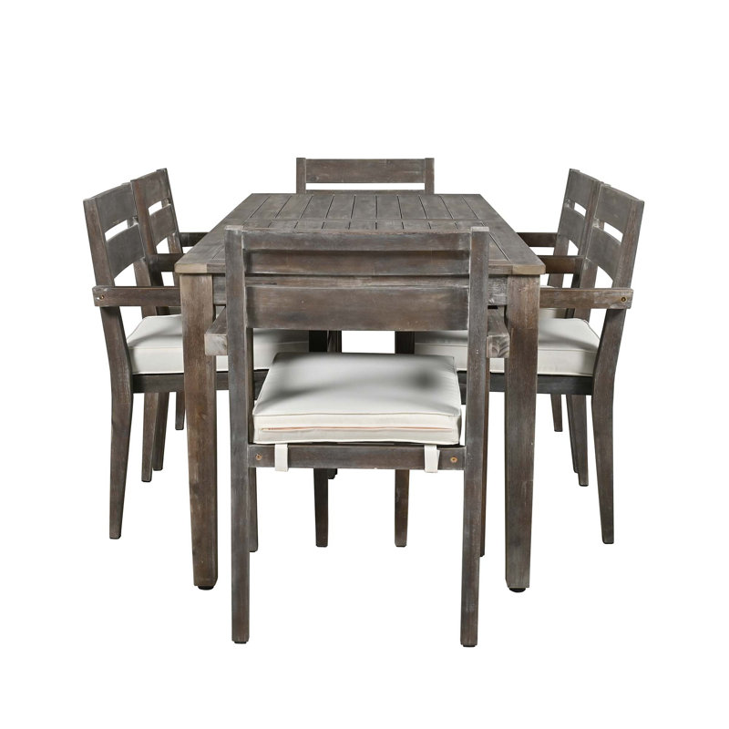 Table et chaises de salle à manger d'extérieur en bois d'acacia convenant au patio, au balcon ou à la cour arrière