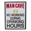 18,5 "Décoration murale" Man Cave "encadrée en blanc et noir