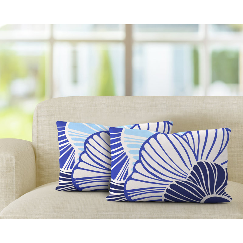 Polyester / Mélange de polyester Housse de coussin rectangulaire intérieure / extérieure lombaire et insert, Bleu marine
