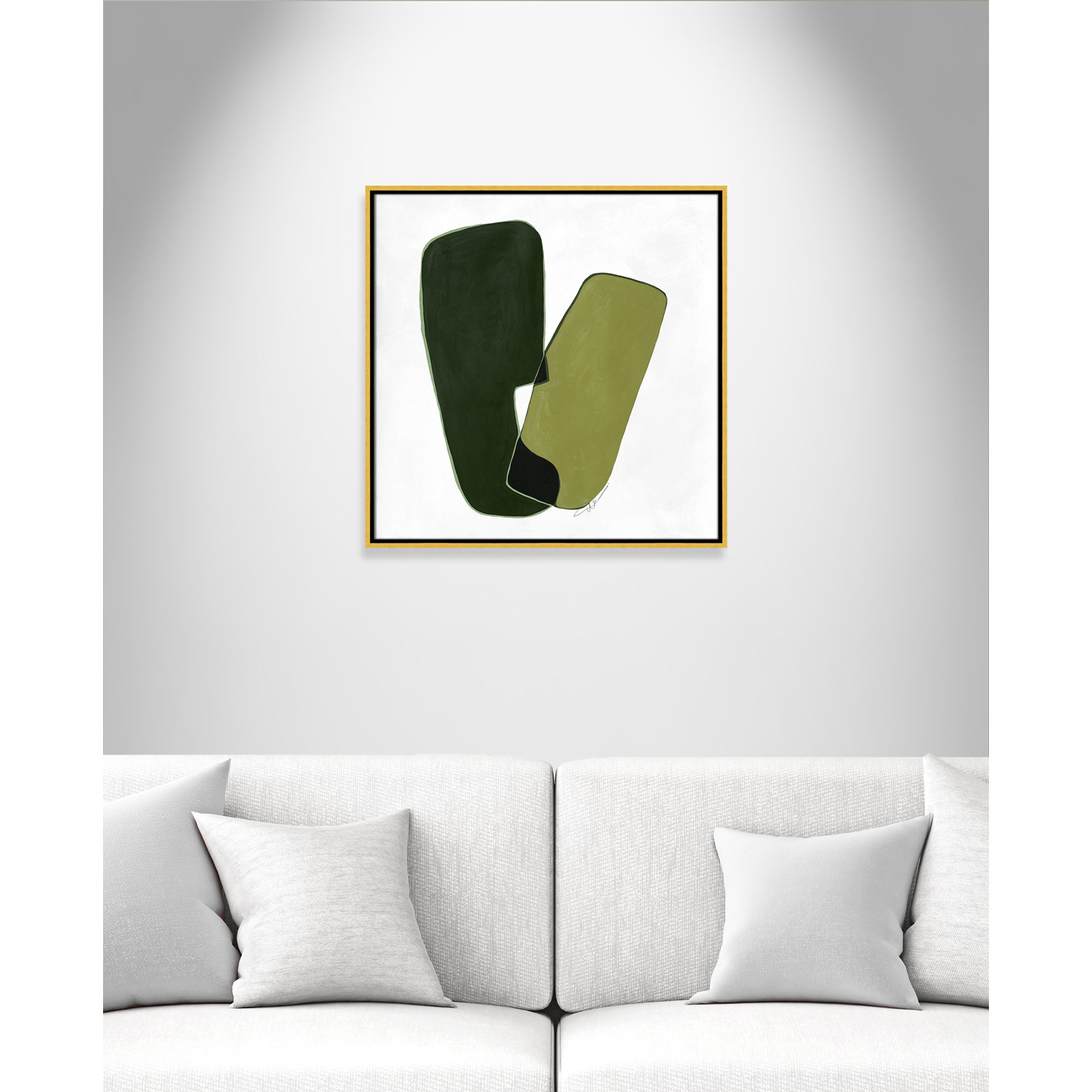 Coleman "Unity Green II" Print by Filippo Ioco, 25.5" H x 25.5" W, Gold