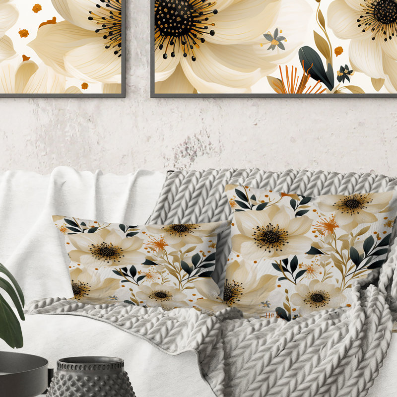 Coussin décoratif en polyester floral