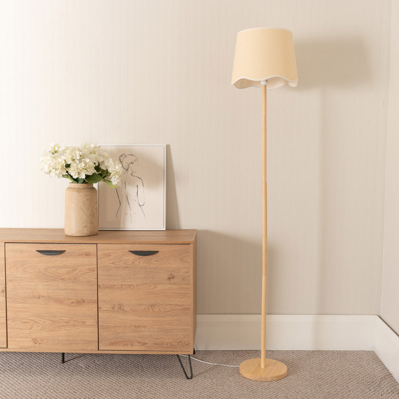 Roshina 182cm Traditional Floor Lamp, Natural, Natural, No