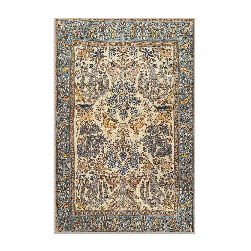 Tapis traditionnel 100% lavable à la machine 4232, Rectangle 6 pi x 9 pi