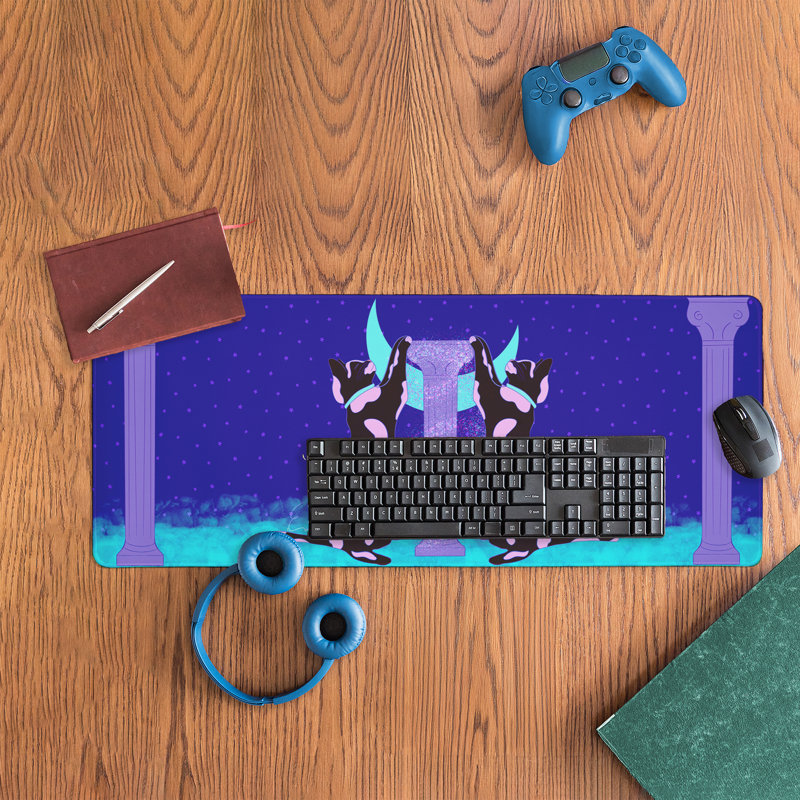 Tapis de bureau Gemini Cats with Columns, 30 x 12