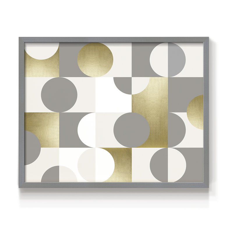 Modern Gold Reflections -Framed Print - Restickable, 8" H x 10" W, Gray