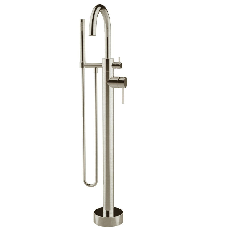 Floor Tub Spout with Diverter, Brushed Nickel
