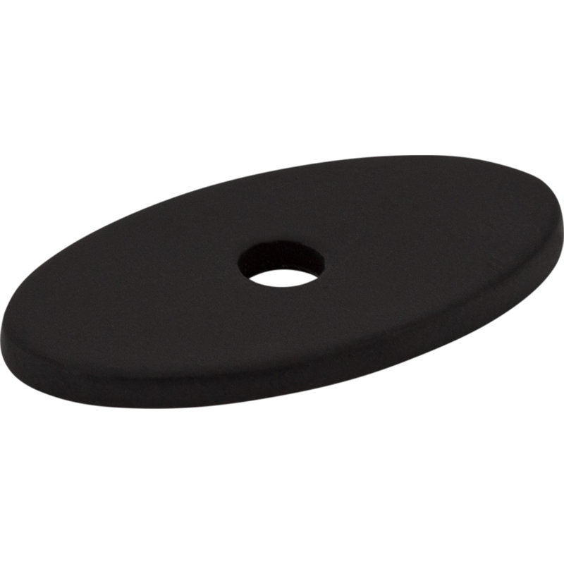 Oval  Backplate, Flat Black, 1.25" H x 0.75" W x 0.625" D
