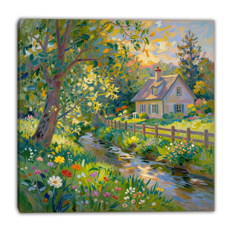 «Cottage Stream», art mural sur toile, L 12 po x H 12 po x P 1 po