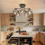 5-light Glass Semi Flush Mount smoke grey Ceiling Light
