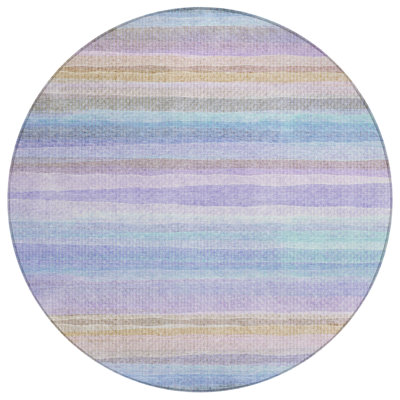 Machine Washable Indoor/Outdoor Xhevrie Lavender Rug