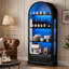 Vitrine cintrée de style ferme moderne avec éclairage DEL et tiroirs pour des besoins de rangement polyvalents à la maison-2144095074