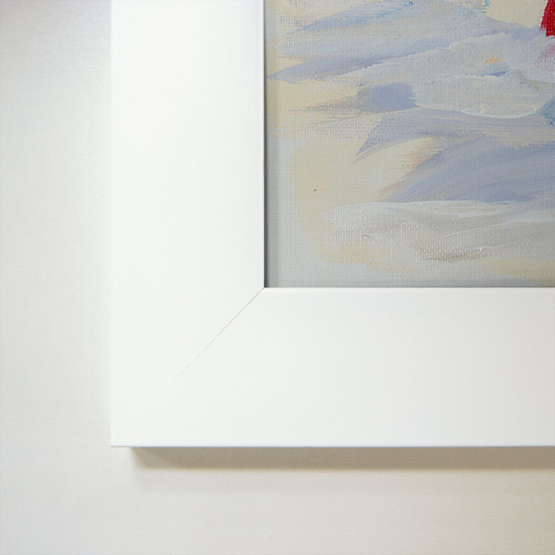 Lifeguard Post I - reproduction de peinture acrylique, H 49,5 po x l 33,5 po x P 1 po, Cadre blanc