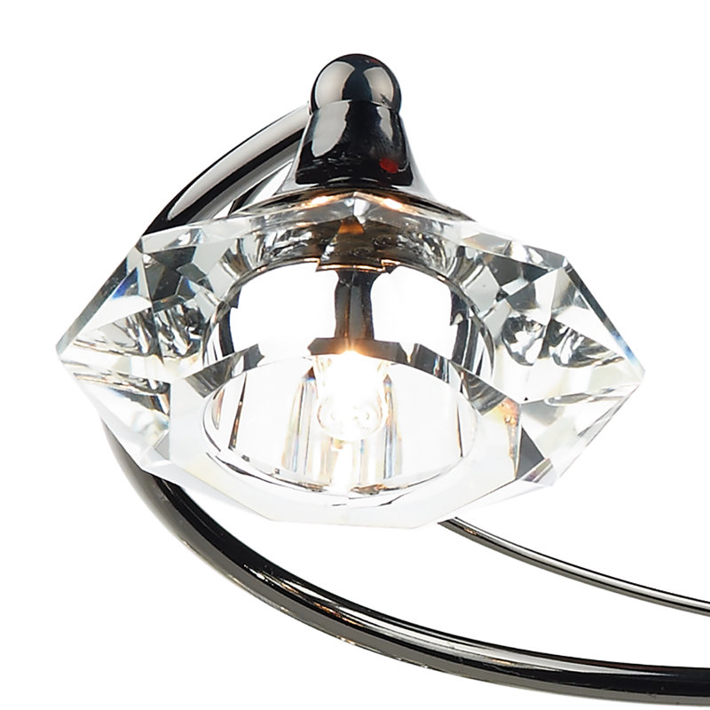 Greenhaw Glass Semi Flush Mount, Black Chrome