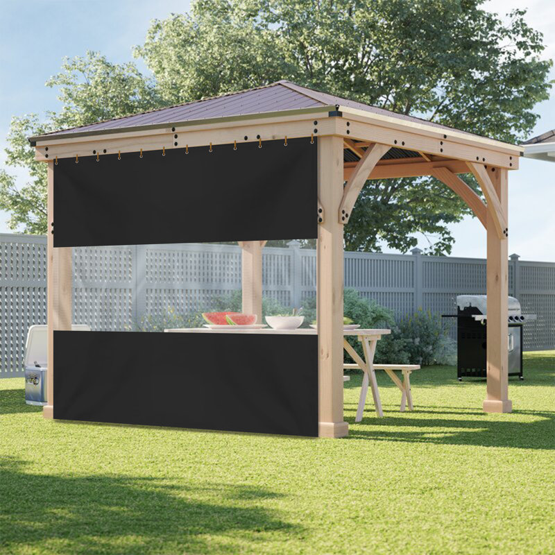 Heavy Duty Outdoor Clear Panel Curtain, All Weather Resistant Tarp Curtain for Pergola,Porch,Gazebo, 4' H x 10' W