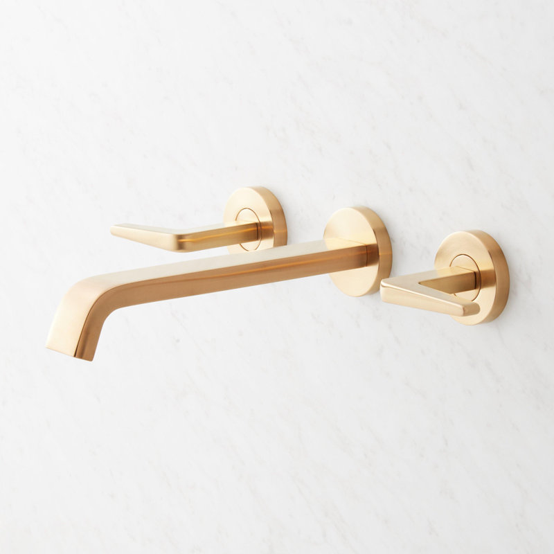 Drea Wall Mounted Tub Filler, Brushed Gold