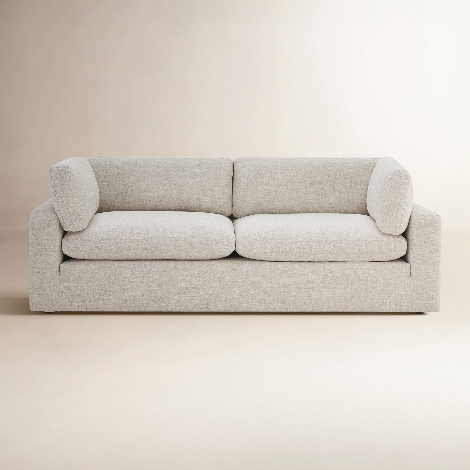Capra 91'' Upholstered Sofa, Nathan Wheat Tweed