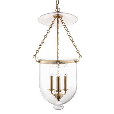 Hampton 3 - Light Pendant, Aged Brass, Plain