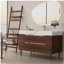 Meuble-lavabo autoportant en pierre frittée de 35,4 po avec lavabo encastré en bois massif multicouche, rangement 4 tiroirs, fixation murale