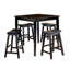 Ensemble de tabourets de selle de 18 pouces de hauteur noire avec ensemble de meubles de salle à manger décontractés en bois massif de 2 pièces-188323869