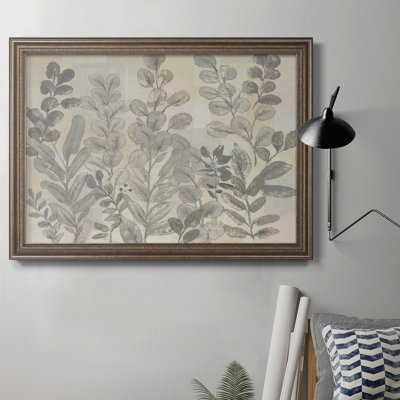 Motif de feuille I, toile encadrée de qualité supérieure - prête à être accrochée