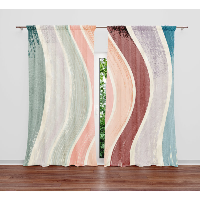Semi Sheer Curtain Panel Pair, 20" W x 82" L