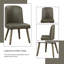 Ensemble de 2 chaises d'appoint en cuir synthétique gris et finition chêne gris