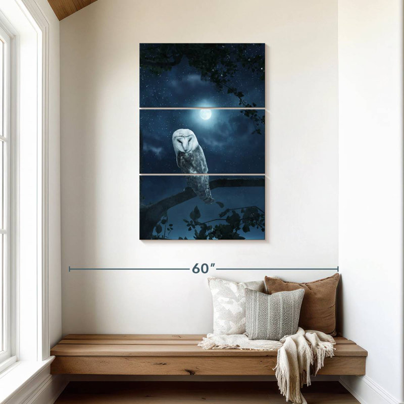 Brampt Owl In Moonlight, 45" H x 28" W