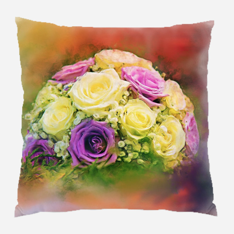 Coussin rose Mcmillion, Microsuède, Intérieur