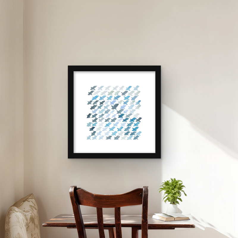 X Pattern - Framed Matted Print for Home Decor | Stylish Art, 16" H x 16" W