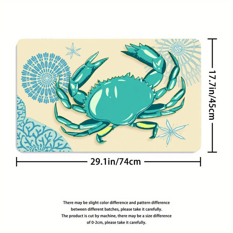 Ensemble de 3 tapis de salle de bain crabe turquoise