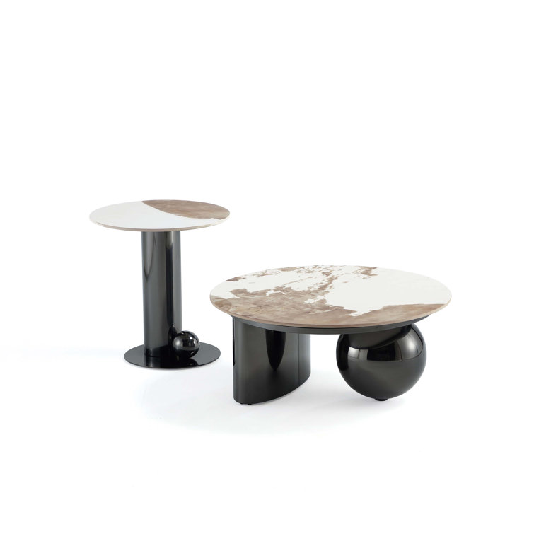 Joeanne 2-Piece Modern Coffee Table and End Table Set in Black