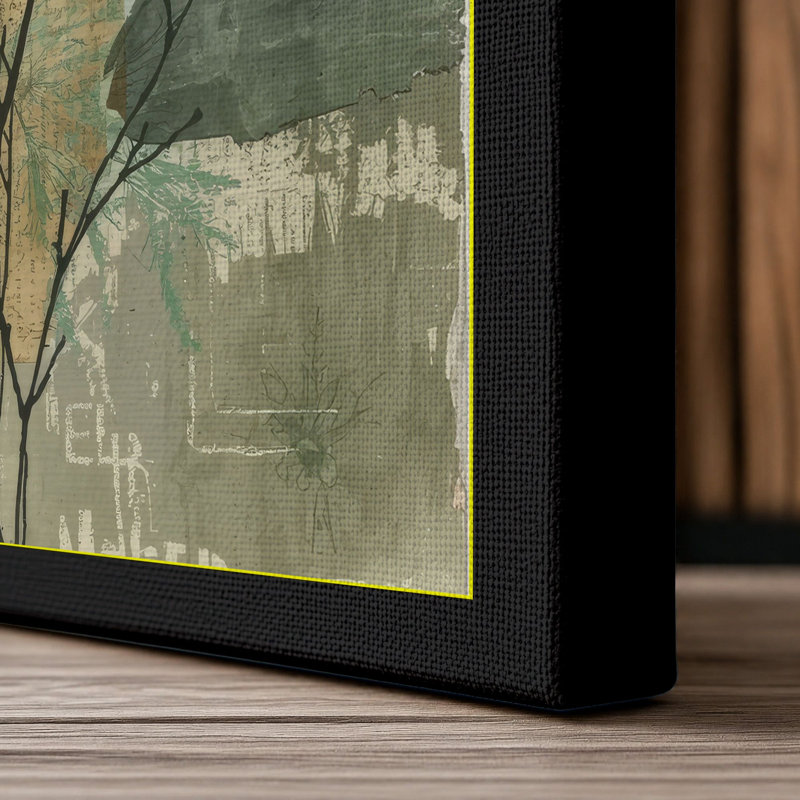 Study Botanical - Wrapped Canvas, 30x20 - 76.2 x 50.8 cm, Black Border