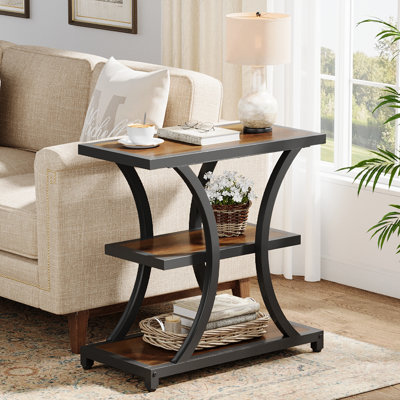 Table d'appoint latérale avec tablettes de rangement à 3 niveaux