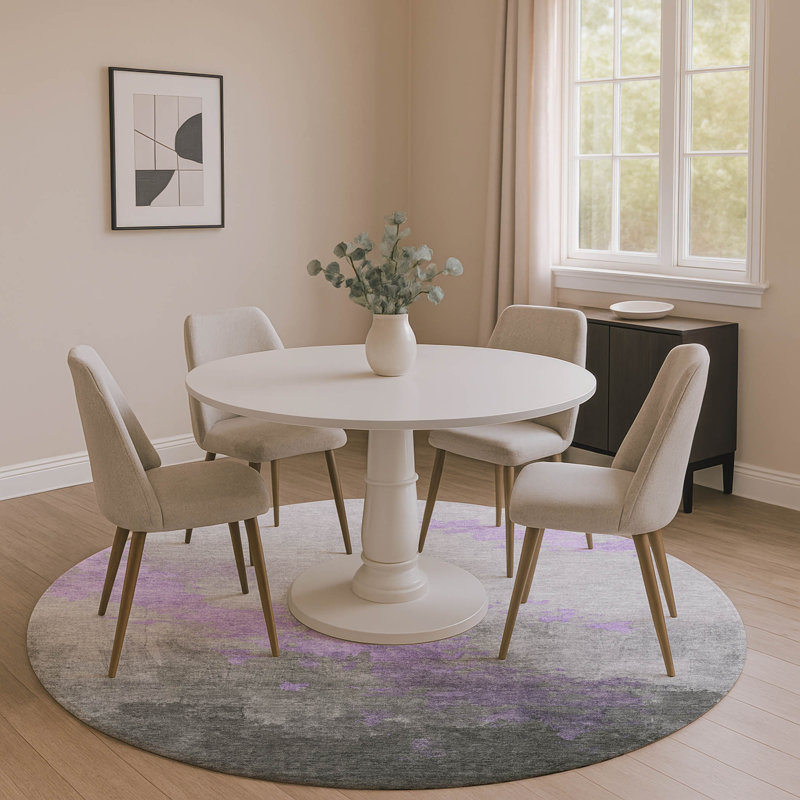Premium Machine Washable Bennette AMF1881 Modern Rug, Round 8'