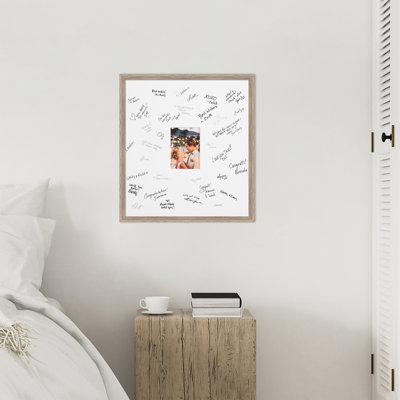 Cadre en bois franc mat, cadre de photo de mariage, livre autographe pour tableau de signature, célébrations de mariage, soutien, encouragement ou retraite
